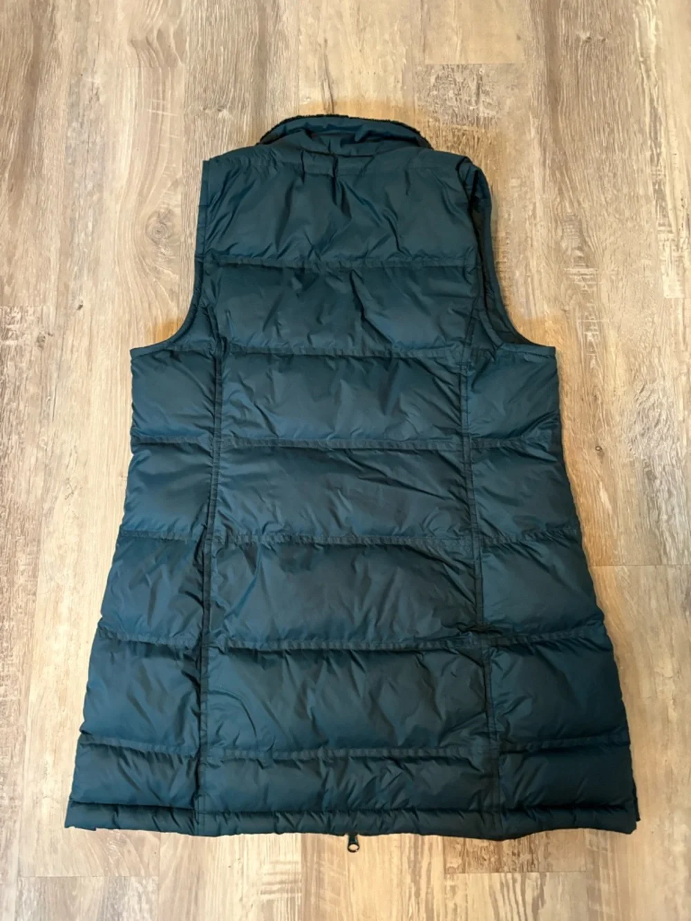 J.Jill Down Quilted Puffer Vest in Deep Teal with Sherpa Collar Size Small - Picture 11 of 15